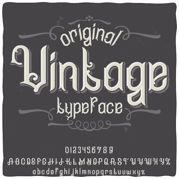 Carattere tipografico dell'etichetta originale denominato "Vintage"