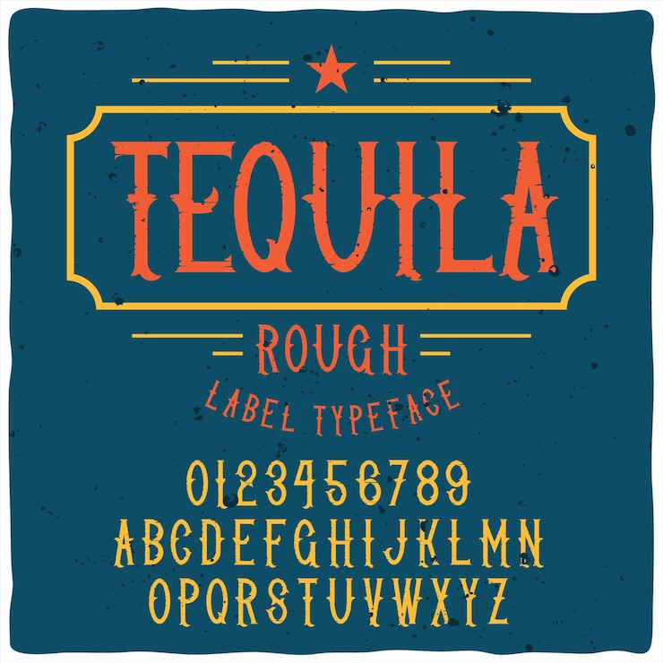 Vettore gratuito carattere tipografico di tquila