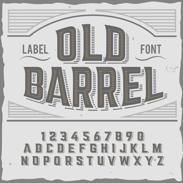 Carattere tipografico etichetta vintage denominato "Old Barrel".