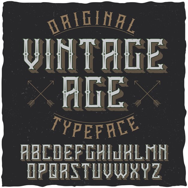 Carattere tipografico etichetta vintage denominato Vintage Age.