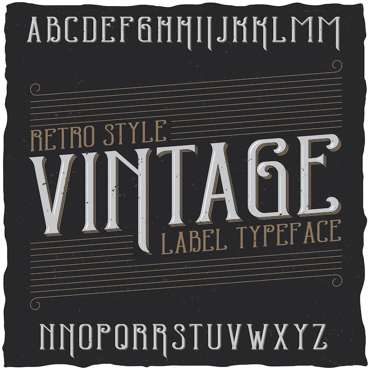 Vettore gratuito carattere tipografico vintage denominato vintage
