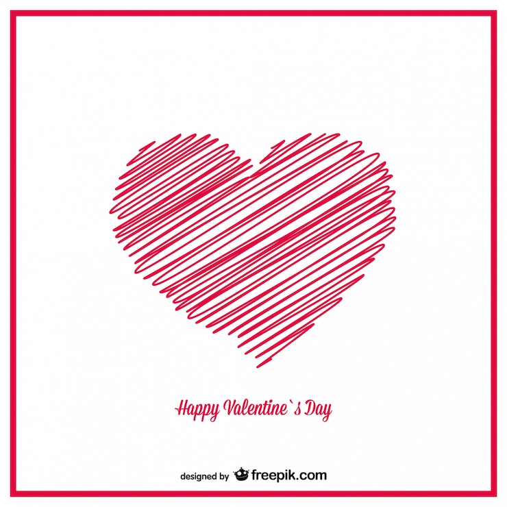 Vettore gratuito card design cuori schizzo a mano san valentino