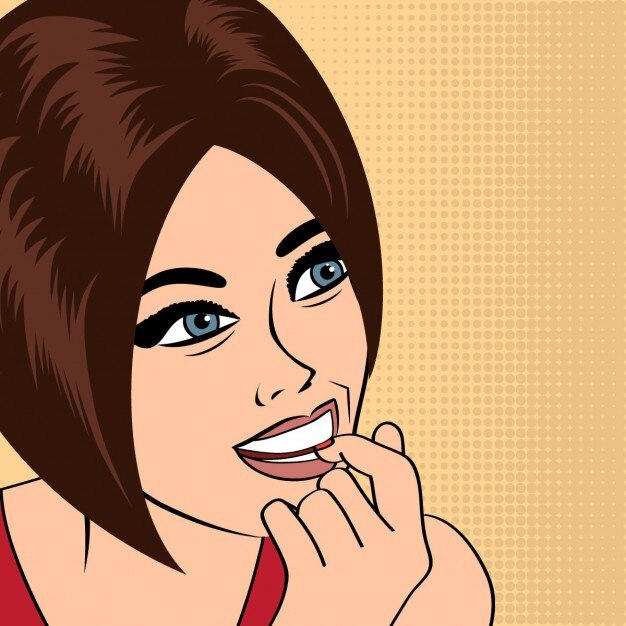 Vettore gratuito carina donna retrò in stile fumetto