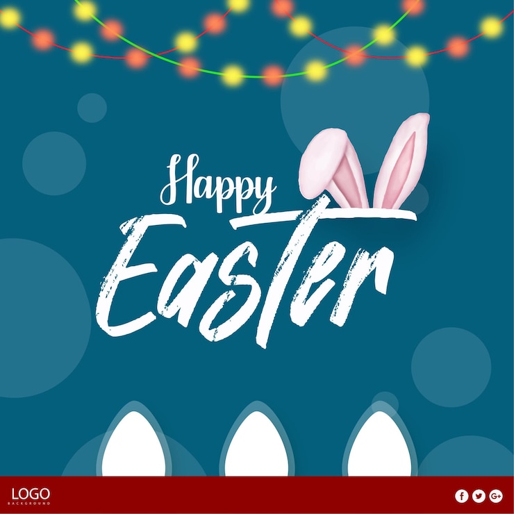 Vettore gratuito carino colorato felice pasqua vendita poster banner blu sfondo rosa con uova vettore gratuito
