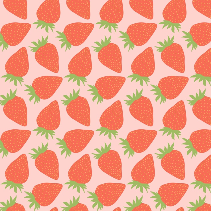 Vettore gratuito carino disegno senza cuciture a fragola