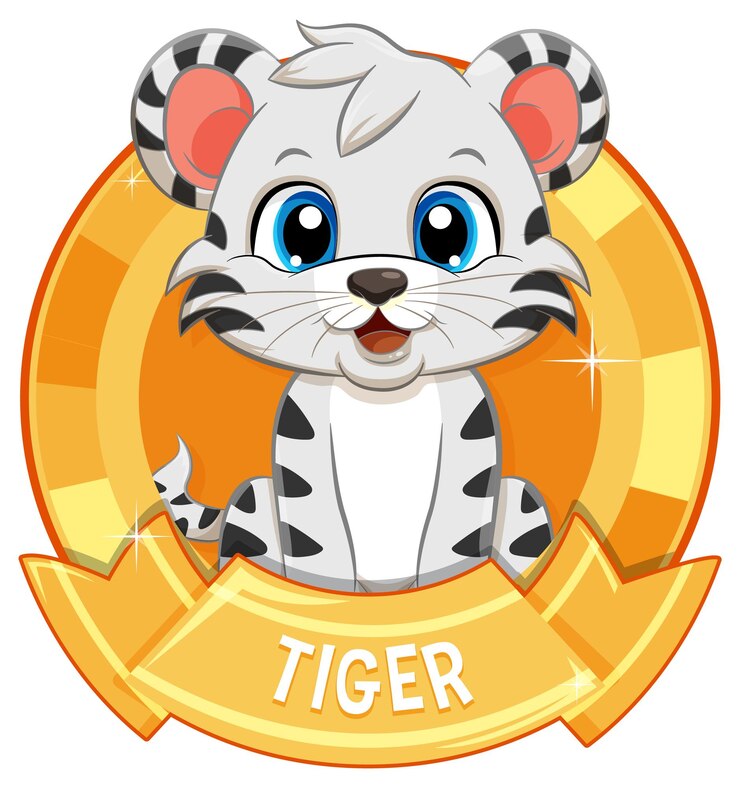 Vettore gratuito carino distintivo vettoriale di cucciolo di tigre