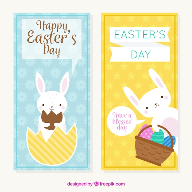 Carino felici le bandiere il giorno di Pasqua