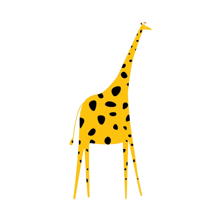 Vettore gratuito carino illustrazione di una giraffa