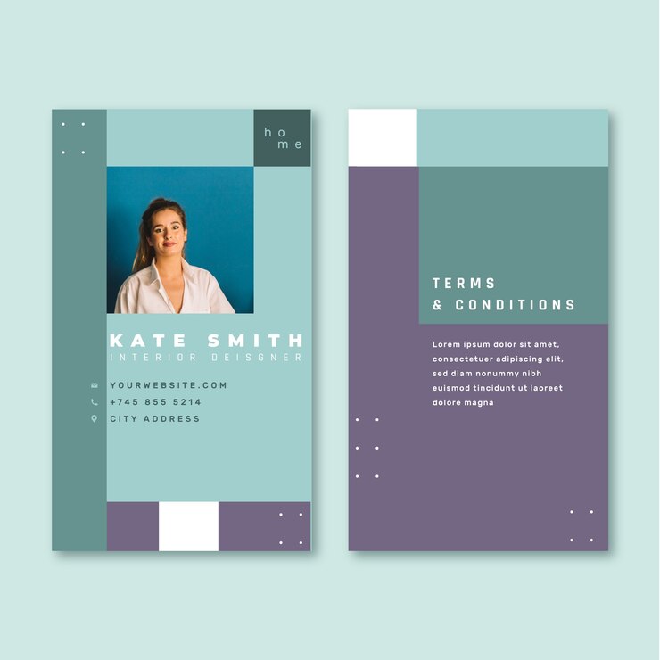 Vettore gratuito carta d'identità design interno minimal design piatto