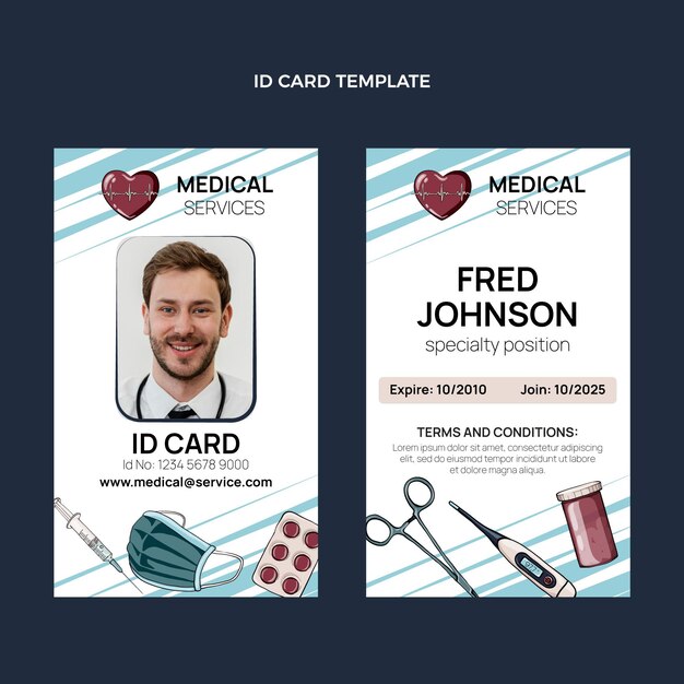 Carta d'identità medica disegnata a mano