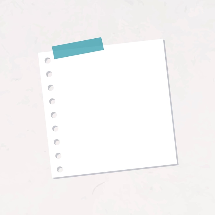 Vettore gratuito carta da lettere bianca con un vettore adesivo nastro washi blu