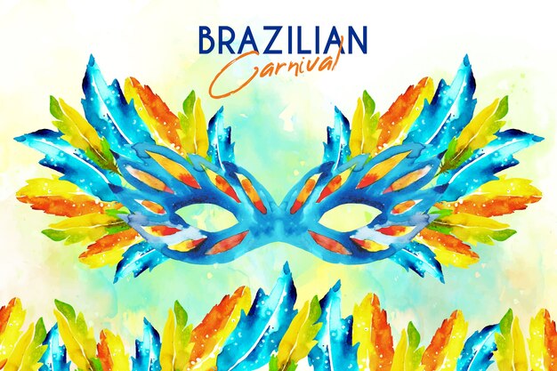 Carta da parati carnevale brasiliano dell'acquerello