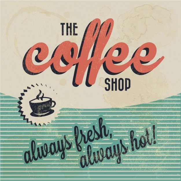 Vettore gratuito carta da parati coffe in stile grunge