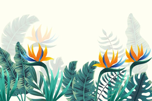 Carta da parati murale tropicale con fiori