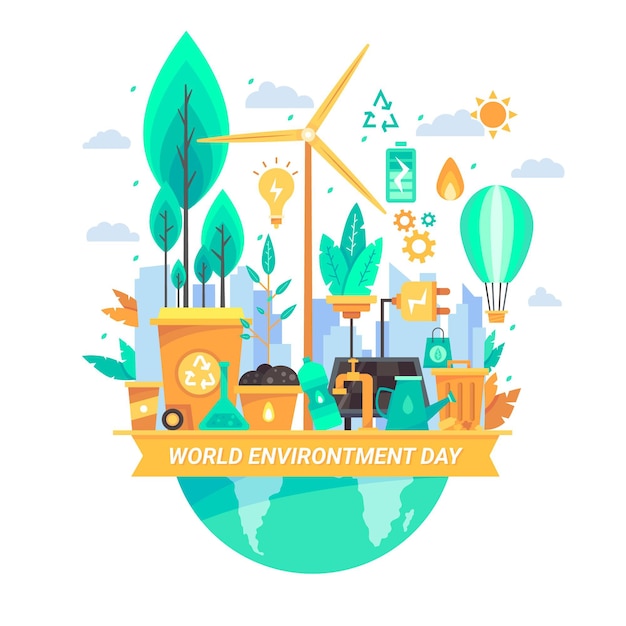 Carta da parati per la giornata mondiale dell'ambiente design piatto