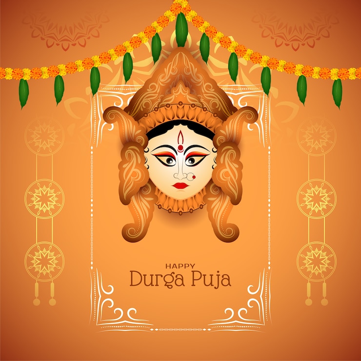 Vettore gratuito carta del festival culturale indiano di durga puja