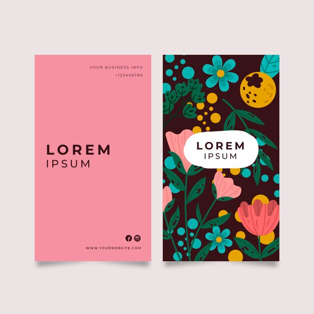 Carta dell'azienda con fiori colorati