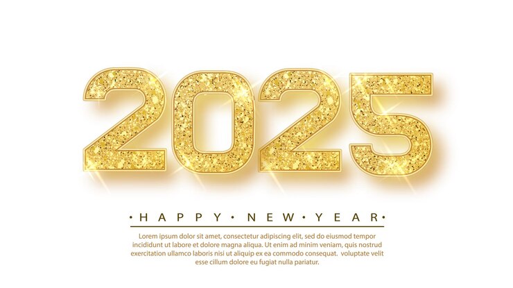 Vettore gratuito carta di auguri di buon anno per l'anno nuovo 2025