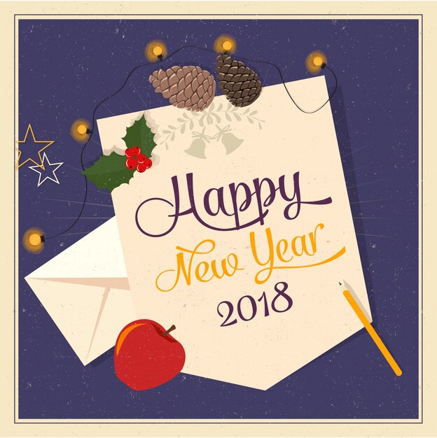 Carta di felice anno nuovo 2018