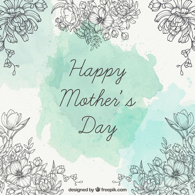 carta di giorno della mamma con fiori disegnati a mano i dettagli