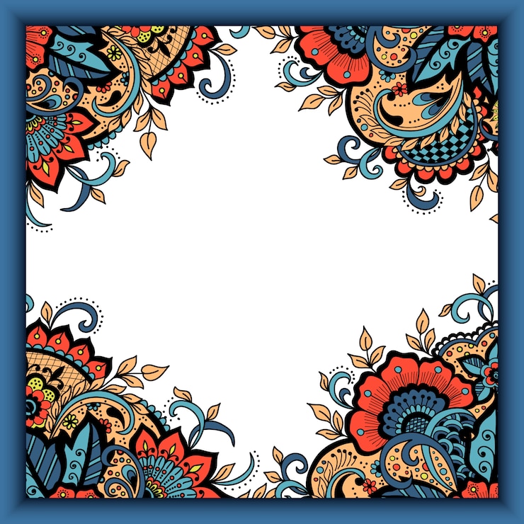 Vettore gratuito carta di invito di nozze con elementi floreali astratti in stile mehndi indiano.