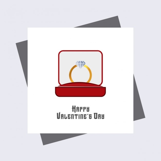 Vettore gratuito carta di san valentino con un anello