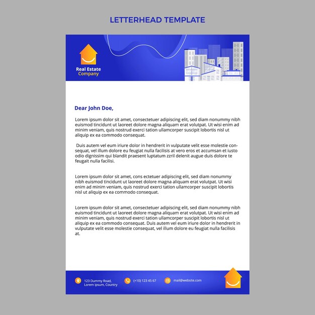 Carta intestata immobiliare sfumata