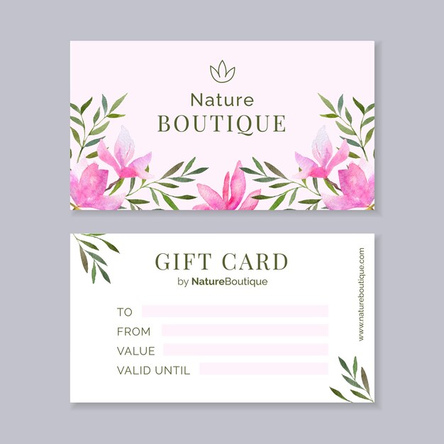 Carta regalo boutique della natura