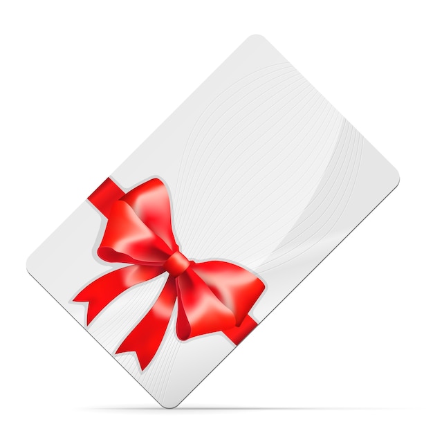 Carta regalo con fiocco rosso isolato