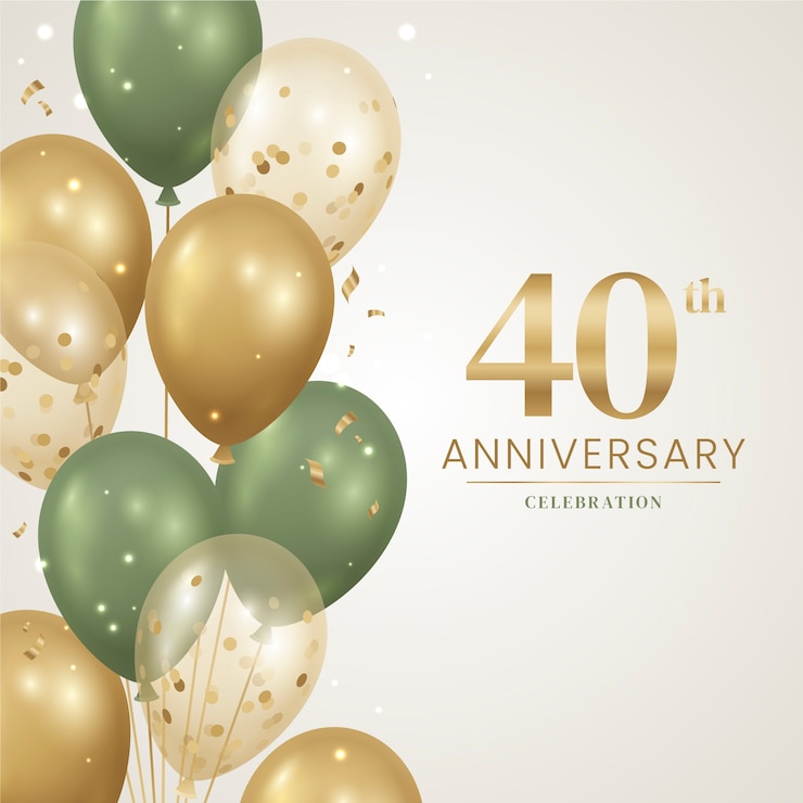 Vettore gratuito carta sfumata per il 40° anniversario