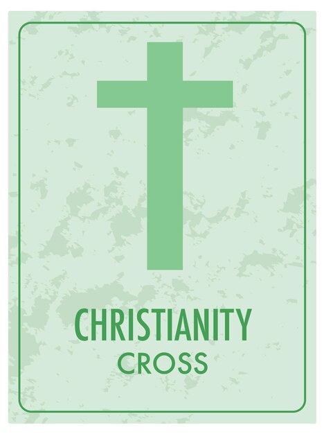 Carta verde del cristianesimo con il simbolo della croce