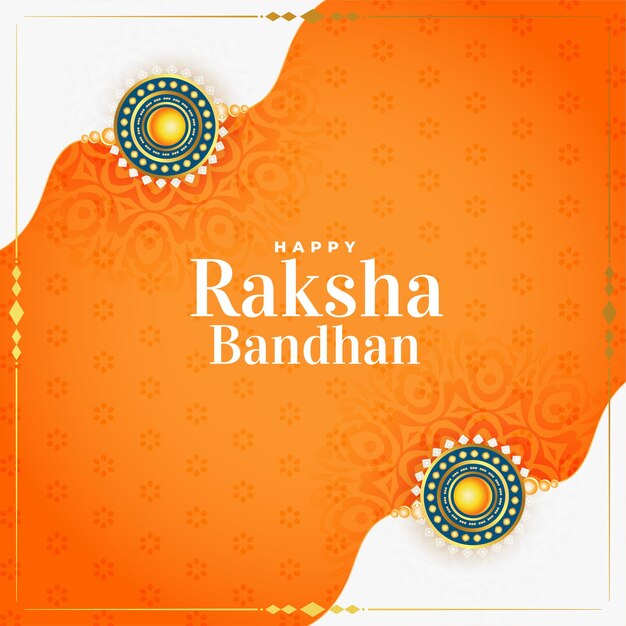 Cartolina d'auguri arancione festival Raksha bandhan design