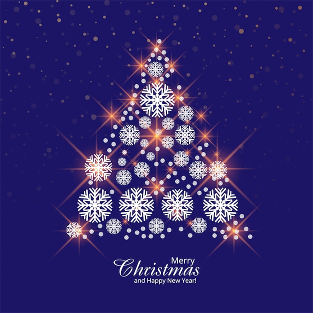 Cartolina d'auguri dell'albero di Natale dei fiocchi di neve