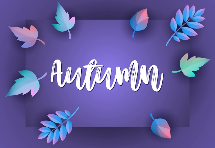 Vettore gratuito cartolina d'auguri di autunno con la viola