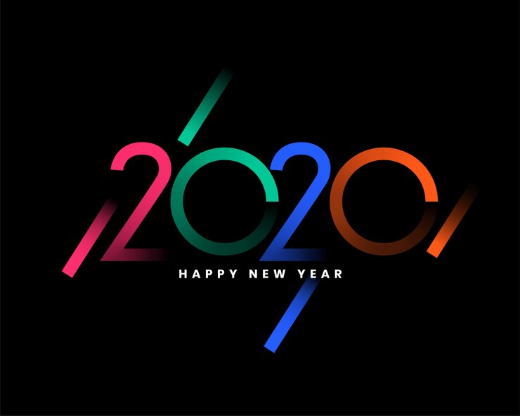 Vettore gratuito cartolina d'auguri di felice anno nuovo 2020