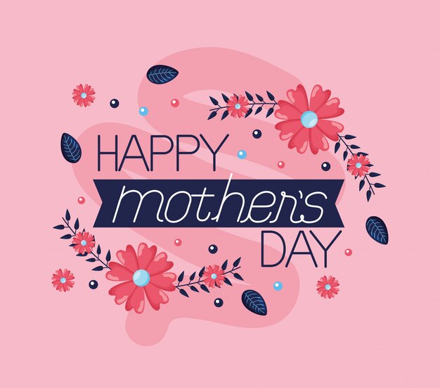Cartolina d'auguri di felice festa della mamma