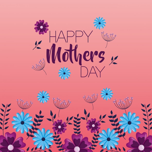 Cartolina d'auguri di felice festa della mamma