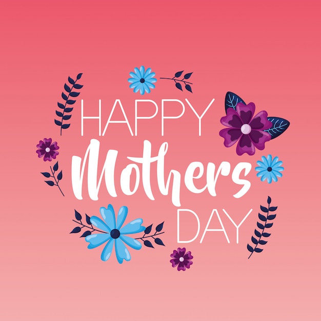 Cartolina d'auguri di felice festa della mamma