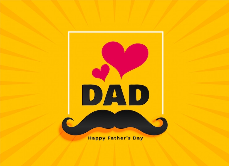 Vettore gratuito cartolina d'auguri di papà felice giorno di padri d'amore