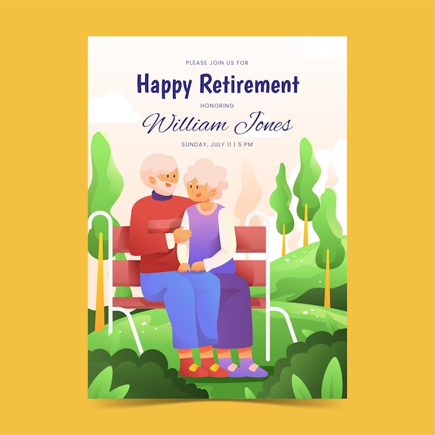 Cartolina d'auguri di pensionamento gradiente