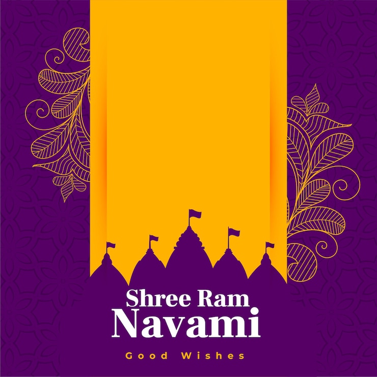 Vettore gratuito cartolina d'auguri di ram navami festival