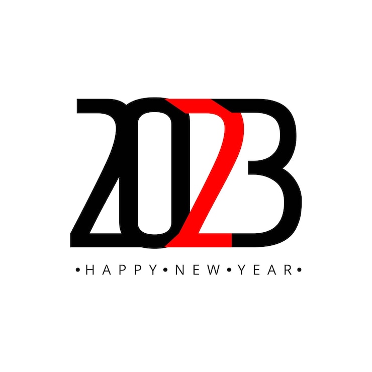 Vettore gratuito cartolina d'auguri felice anno nuovo testo 2023 celebrazione sfondo