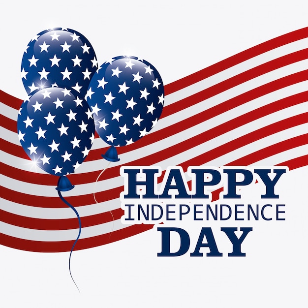 Cartolina d&#39;auguri felice di festa dell&#39;indipendenza, il 4 luglio, progettazione di USA