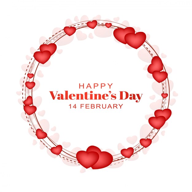 Cartolina d'auguri felice San Valentino con cuori
