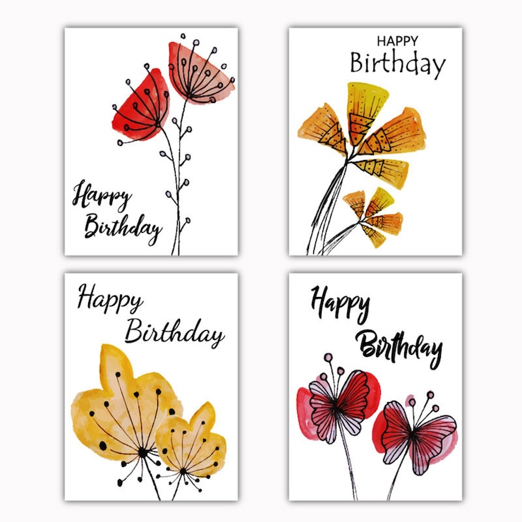 Vettore gratuito cartolina d'auguri floreali acquerello
