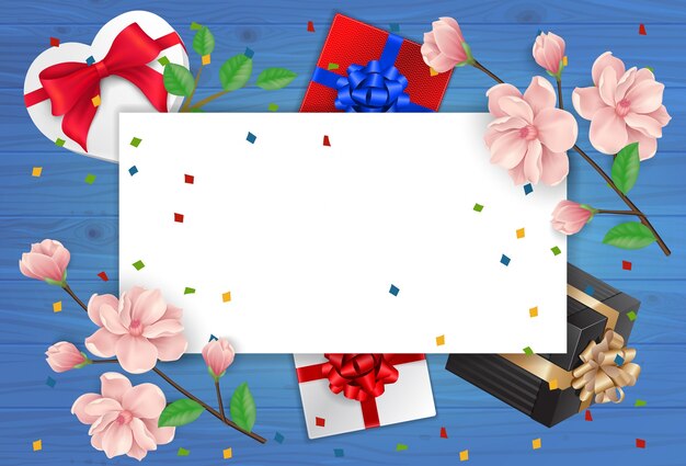 Cartolina di auguri e foglio di carta vuota