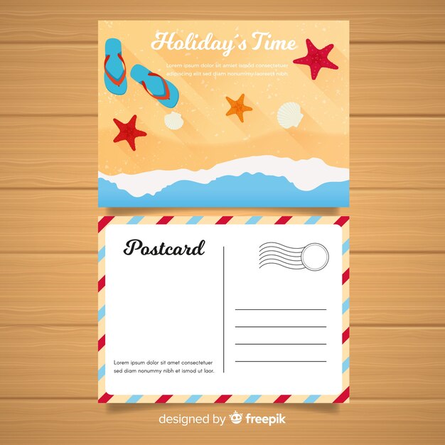 Cartolina di vacanza estiva piatta
