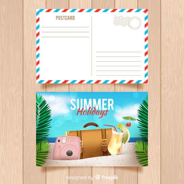 Cartolina di vacanza estiva realistica