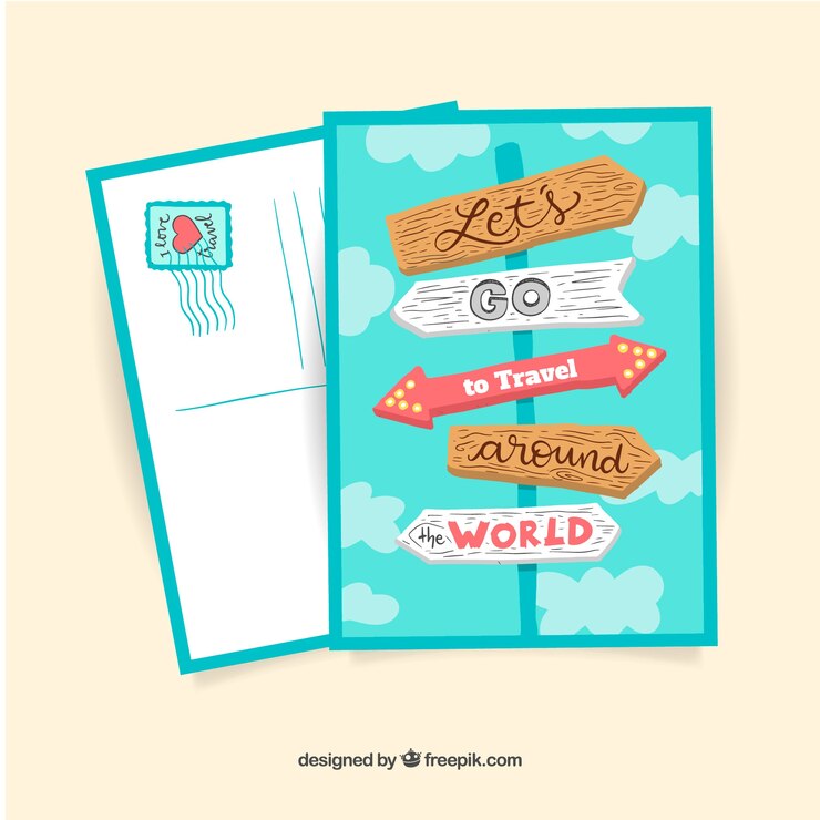 Vettore gratuito cartolina di viaggio