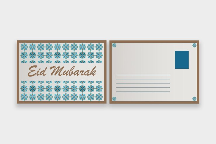 Vettore gratuito cartolina islamica classica ornamentale